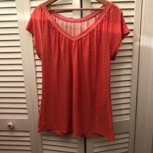 Chanteuse intimate bright coral dotted in white, M